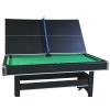 6-ft Pool Table with Table Tennis Top - Versatile 2-in-1 Game Table, Black with Green Felt, Durable & Space-Saving Design view 3