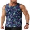 Aturmio Graphic Tank Tops for Men Quick Dry Mens Tank Top Workout Swim Beach Shirts Mens Tank Top Undershirt Sleeveless Neon Shirts view 1