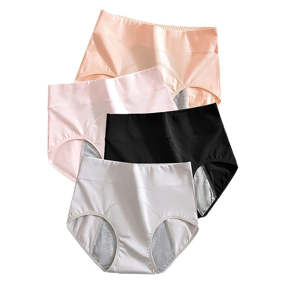 Generic 4 Pack Women's Seamless Hipster Underwear No Show Panties High Waisted Invisibles Briefs Soft Stretch Bikini Underwears, Medium