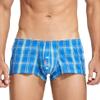 Wayonge Cotton Woven Boxer Shorts - Button Fly Mens Underwear Classic Style and Comfort Meet (Blue,Large) view 1
