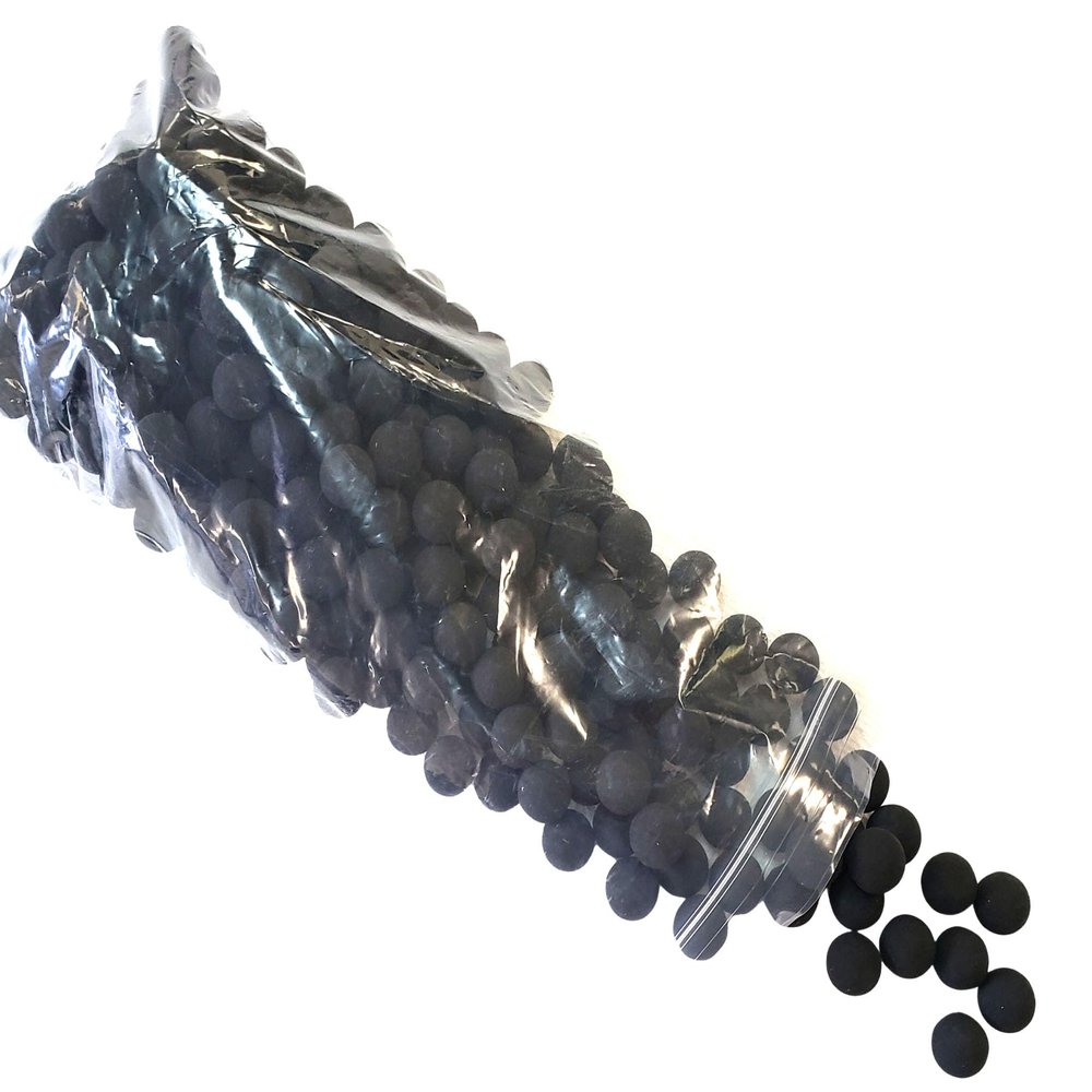 3Skull .50 Cal Reusable Training Rubber Balls for Paintball Guns, Black - Pack of 500