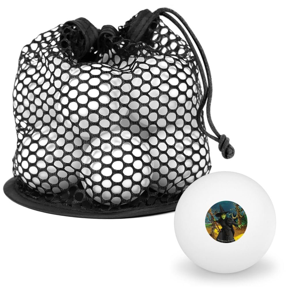 Wizard of Oz Wicked Witch Character Novelty Table Tennis Ping Pong Ball 12 Pack with Storage Bag