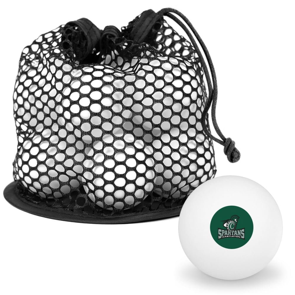Castleton University Primary Logo Novelty Table Tennis Ping Pong Ball 12 Pack with Storage Bag