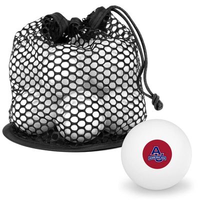 American University Primary Logo Novelty Table Tennis Ping Pong Ball 12 Pack with Storage Bag