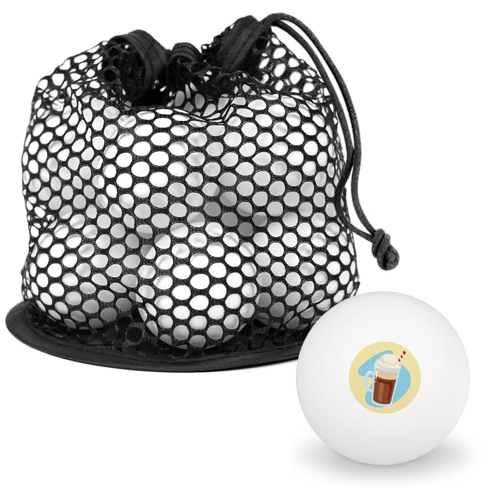 Root Beer Float Novelty Table Tennis Ping Pong Ball 12 Pack with Storage Bag