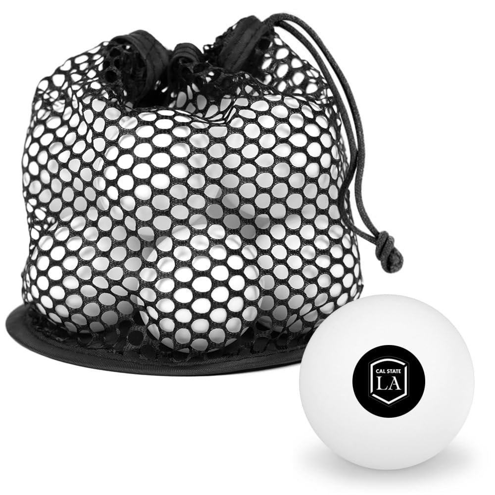 California State University Los Angeles Secondary Logo Novelty Table Tennis Ping Pong Ball 12 Pack with Storage Bag