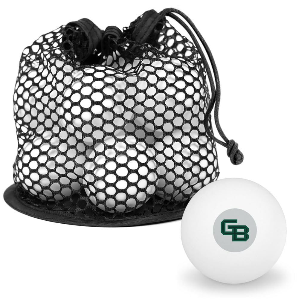 University of Wisconsin - Green Bay Secondary Logo Novelty Table Tennis Ping Pong Ball 12 Pack with Storage Bag
