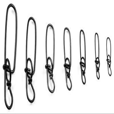 Premium Stringease Tackle Stay-Lok Snap Fishing Terminal Tackle Stay Lok Leader Snaps Fishing Line Musky Snaps Muskie Tackle Stainless Steel Snaps [50 - Pack] (#3-150 lb.)
