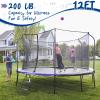 123JUMP 12FT Outdoor Trampoline with Safety Enclosure Net and Ladder, Round Recreational Trampoline for Kids with ASTM Approval, Spring Pad Cover, Heavy Duty Jump Mat view 2