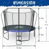 123JUMP 12FT Outdoor Trampoline with Safety Enclosure Net and Ladder, Round Recreational Trampoline for Kids with ASTM Approval, Spring Pad Cover, Heavy Duty Jump Mat view 4
