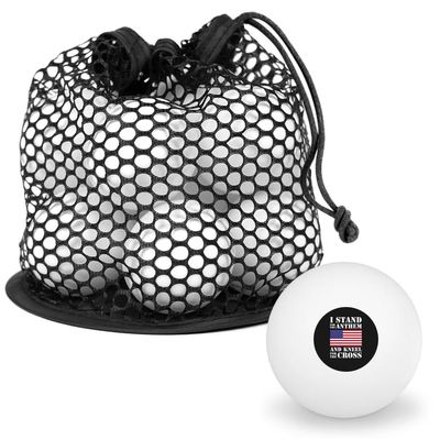 I Stand For The Flag Kneel Cross USA American Flag Patriotic Novelty Table Tennis Ping Pong Ball 12 Pack with Storage Bag