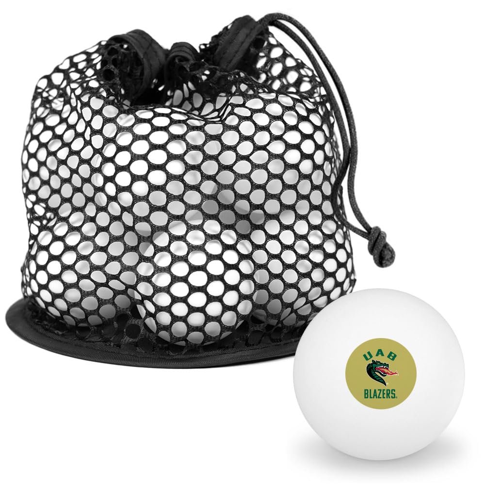 Alabama at Birmingham Blazers Logo Novelty Table Tennis Ping Pong Ball 12 Pack with Storage Bag