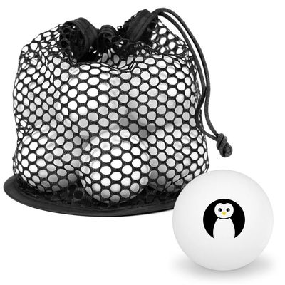 Cute Penguin Black and White Novelty Table Tennis Ping Pong Ball 12 Pack with Storage Bag