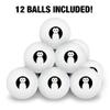 Cute Penguin Black and White Novelty Table Tennis Ping Pong Ball 12 Pack with Storage Bag view 3