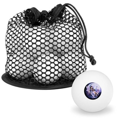 Pink Fairy Moon Novelty Table Tennis Ping Pong Ball 12 Pack with Storage Bag