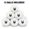 Cute Pug Face Pet Dog Novelty Table Tennis Ping Pong Ball 12 Pack with Storage Bag view 3