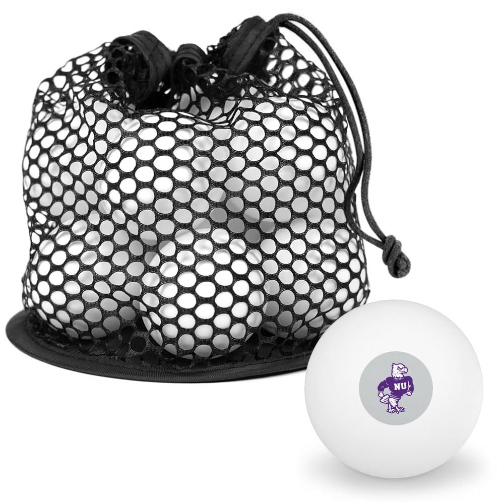 Niagara University Secondary Logo Novelty Table Tennis Ping Pong Ball 12 Pack with Storage Bag