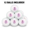 I Love Heart Unicorns Pink Novelty Table Tennis Ping Pong Ball 12 Pack with Storage Bag view 3