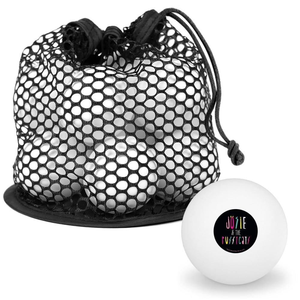 Riverdale's Josie & the Pussycats Novelty Table Tennis Ping Pong Ball 12 Pack with Storage Bag