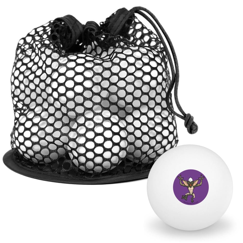 Gremlins Stripe Novelty Table Tennis Ping Pong Ball 12 Pack with Storage Bag