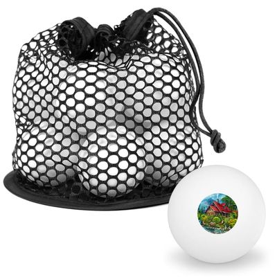 Cabin Critters Deer,Raccoons,Rabbits and Fox Novelty Table Tennis Ping Pong Ball 12 Pack with Storage Bag