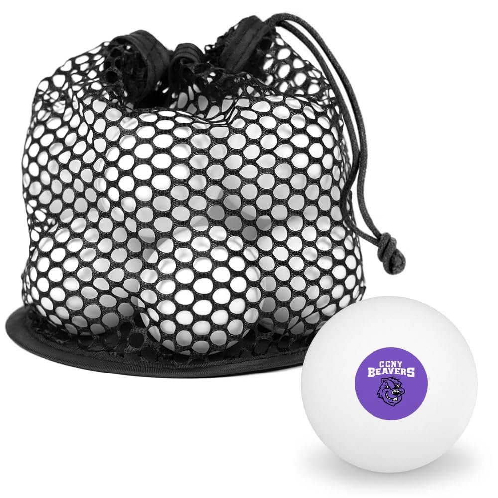 City College of New York Primary Logo Novelty Table Tennis Ping Pong Ball 12 Pack with Storage Bag