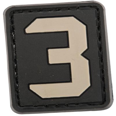Evike - PVC Hook and Loop Letters & Numbers Patch Grey (Number: 3)