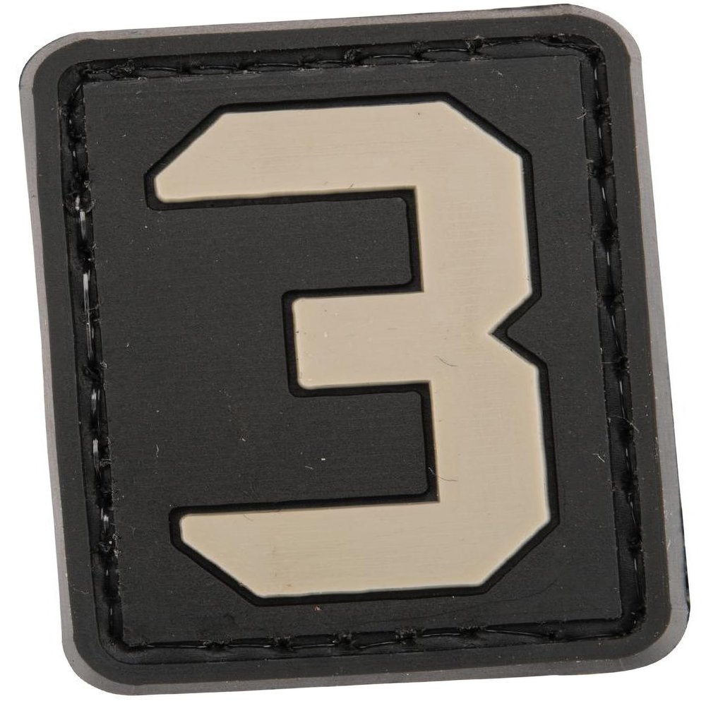 Evike - PVC Hook and Loop Letters & Numbers Patch Grey (Number: 3)