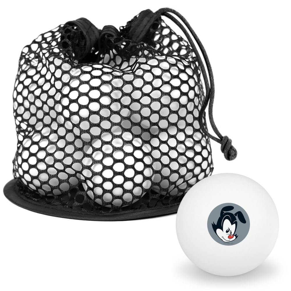 Animaniacs Yakko Head Novelty Table Tennis Ping Pong Ball 12 Pack with Storage Bag