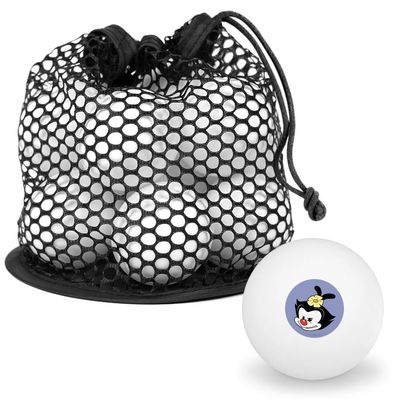 Animaniacs Dot Head Novelty Table Tennis Ping Pong Ball 12 Pack with Storage Bag