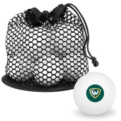 Wayne State University Primary Logo Novelty Table Tennis Ping Pong Ball 12 Pack with Storage Bag