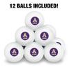 Albion College Primary Logo Novelty Table Tennis Ping Pong Ball 12 Pack with Storage Bag view 3
