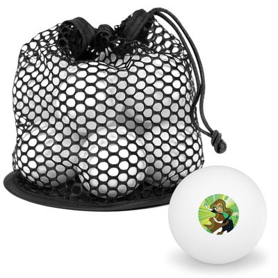 DC Super Hero Girls Green Lantern Novelty Table Tennis Ping Pong Ball 12 Pack with Storage Bag