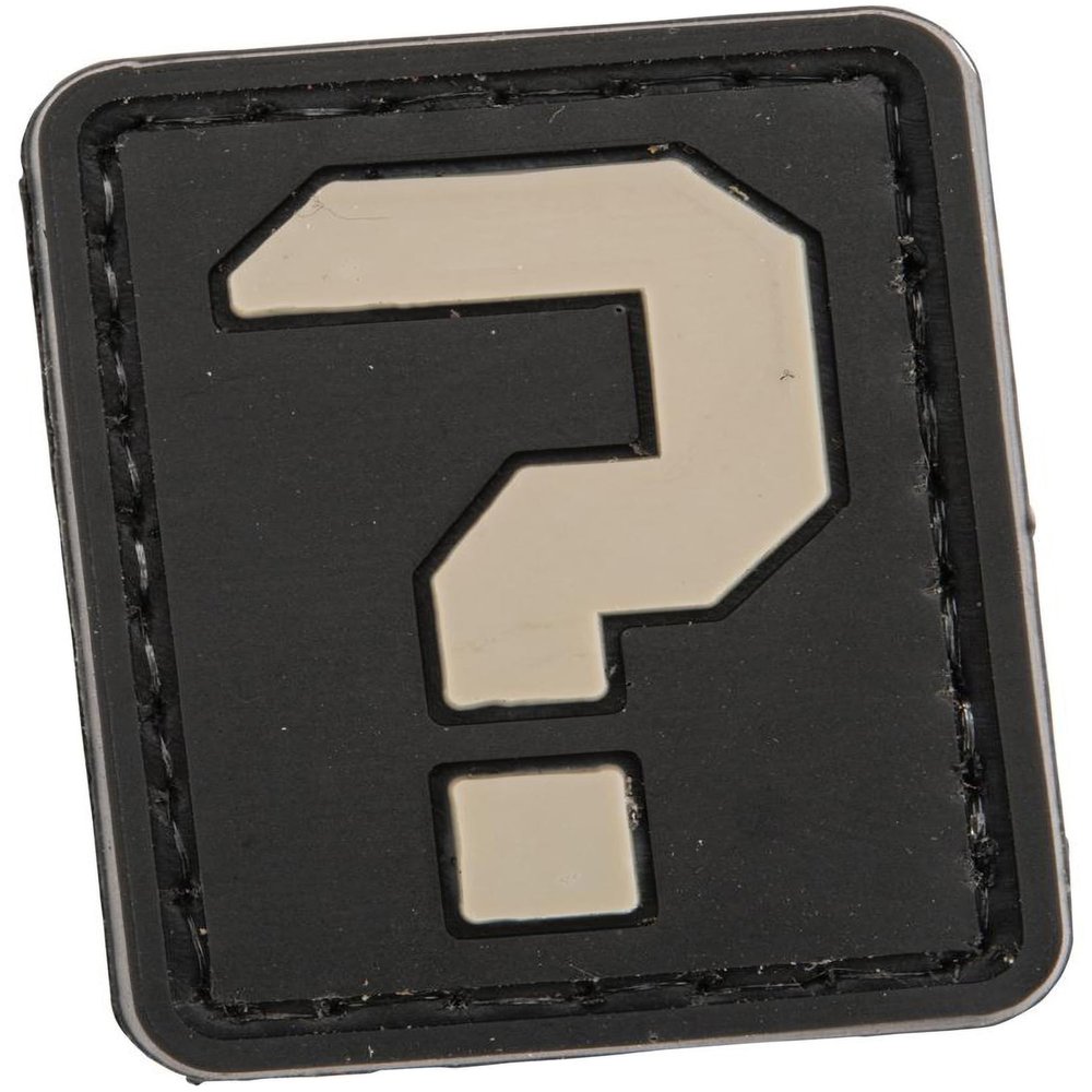 Evike - PVC Hook and Loop Letters & Numbers Patch Grey (Symbol: ?)