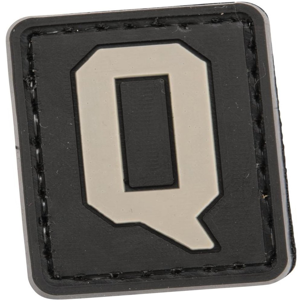 Evike - PVC Hook and Loop Letters & Numbers Patch Grey (Letter: Q)