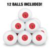 York College Primary Logo Novelty Table Tennis Ping Pong Ball 12 Pack with Storage Bag view 3