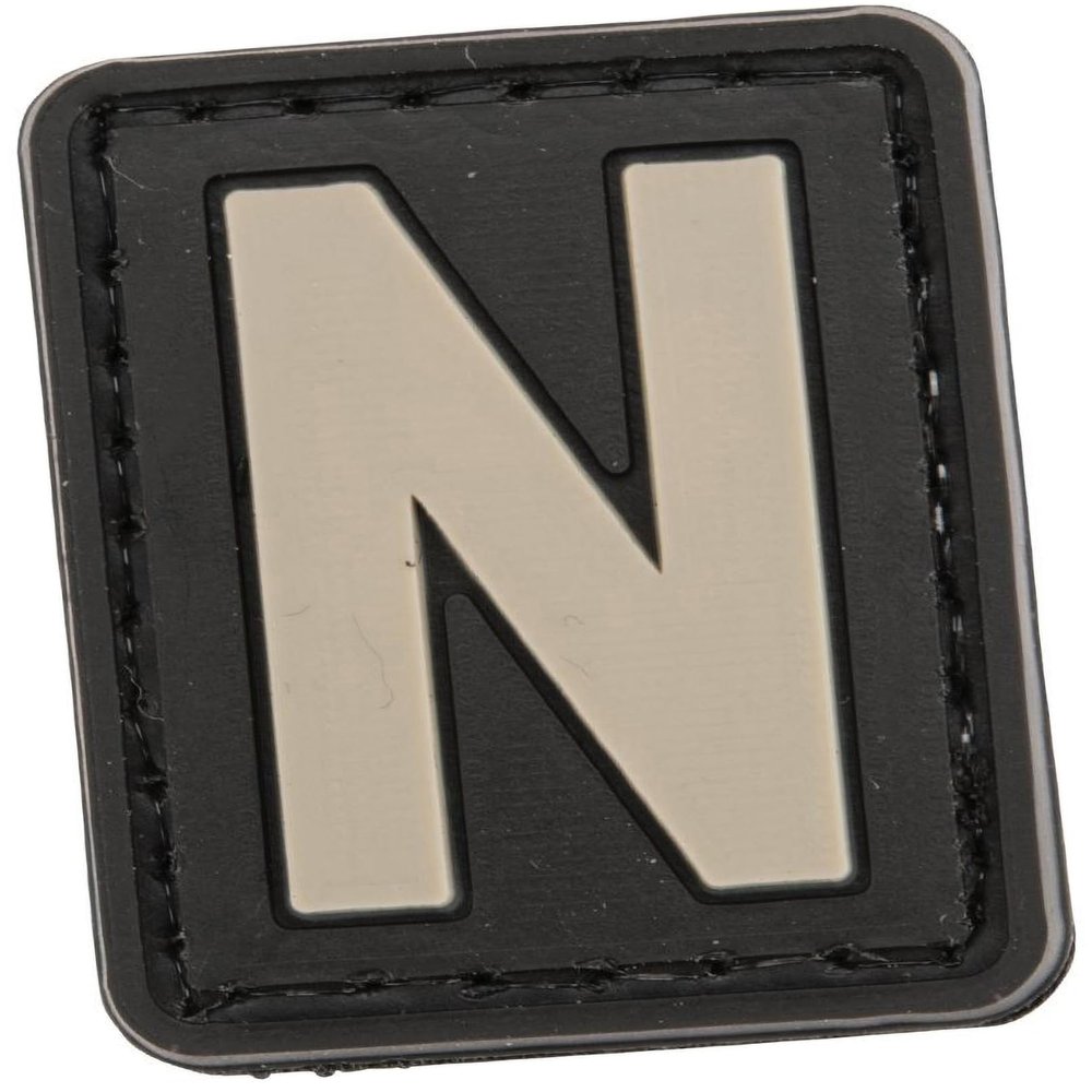 Evike - PVC Hook and Loop Letters & Numbers Patch Grey (Letter: N)