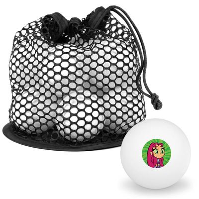 Teen Titans Go! Starfire Novelty Table Tennis Ping Pong Ball 12 Pack with Storage Bag