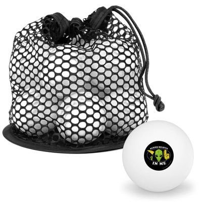 Aliens Believe in Me Funny Humor Novelty Table Tennis Ping Pong Ball 12 Pack with Storage Bag