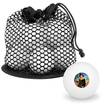 Wizard of Oz Scarecrow Character Novelty Table Tennis Ping Pong Ball 12 Pack with Storage Bag