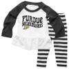 Wes and Willy NCAA Infant Girls Ruffle Raglan Set,Purdue Boilermakers,24M,Black view 1