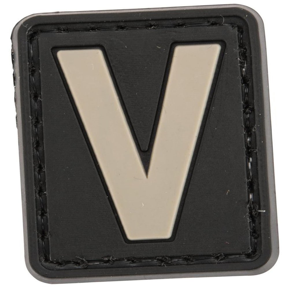 Evike - PVC Hook and Loop Letters & Numbers Patch Grey (Letter: V)