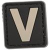 Evike - PVC Hook and Loop Letters & Numbers Patch Grey (Letter: V) view 1
