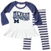 Wes and Willy NCAA Infant Girls Ruffle Raglan Set,Michigan Wolverines,24M,Midnight view 1