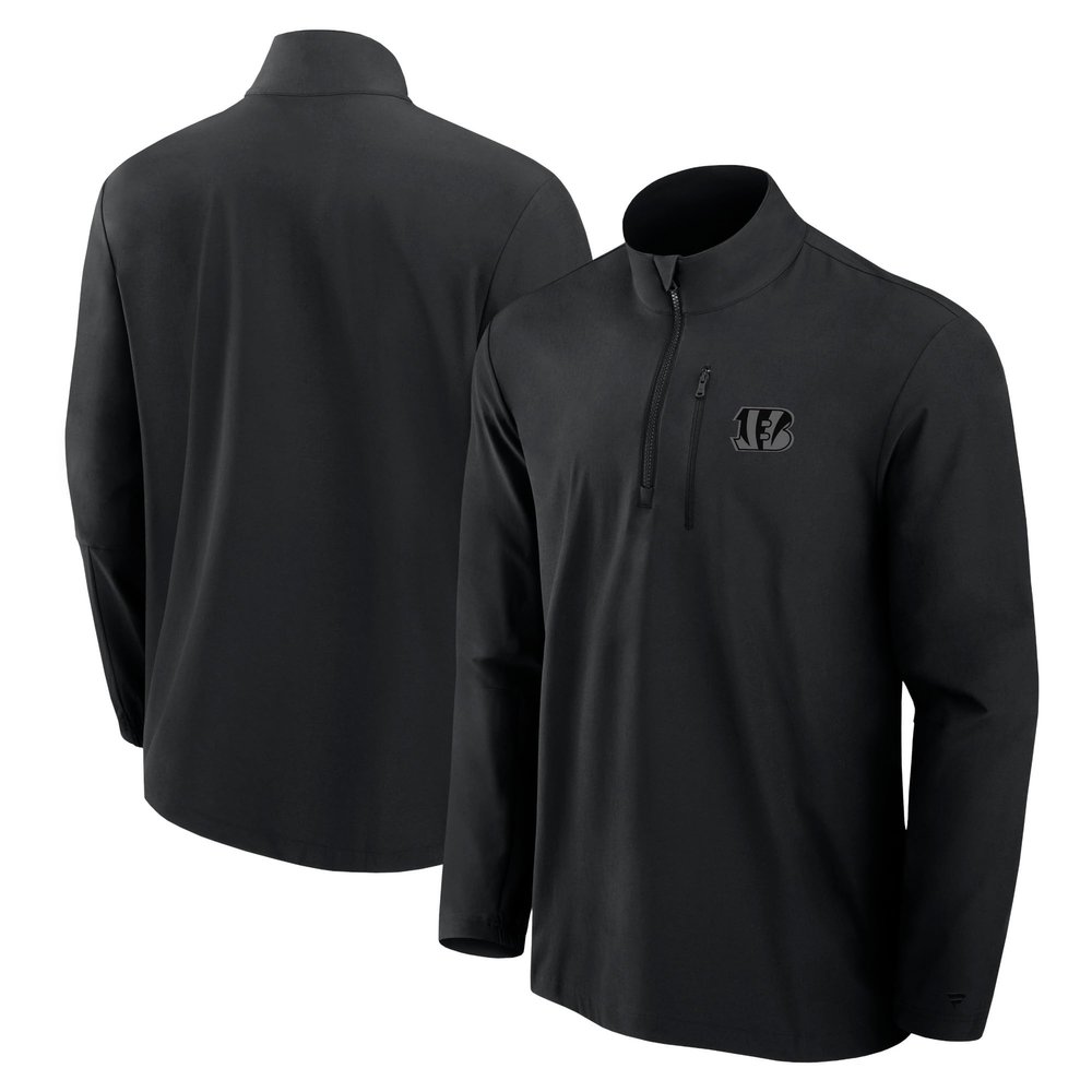 Fanatics Men's Black Cincinnati Bengals Front Office Woven Quarter-Zip Jacket