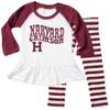 Wes and Willy NCAA Infant Girls Ruffle Raglan Set,Harvard Crimson,24M,HAR Maroon view 1