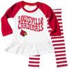 Wes and Willy NCAA Infant Girls Ruffle Raglan Set,Louisville Cardinals,6M,Cherry view 1