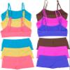 ToBeInStyle Girl's Pack of 6 Spaghetti Strap Training Bras & Matching Boyshort Bottoms - Kittens & Butterflies - Small view 2