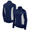 Fanatics Women's Navy Dallas Cowboys Studio Fitted Full-Zip Gym Track Jacket view 1