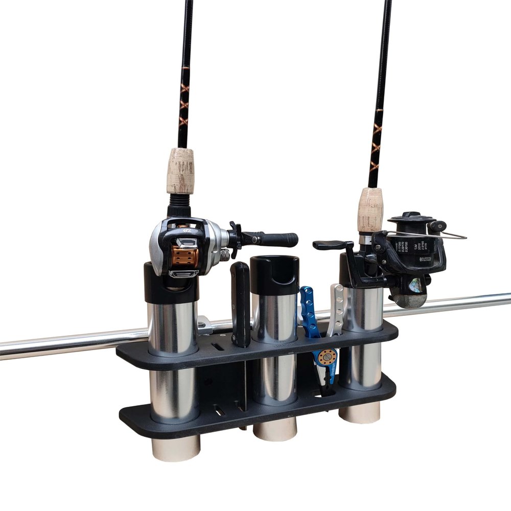 Brocraft Rail Mount Clamp On Rod Storage/Rods Storage For Pontoon Boat/Pontoon Boat Square Mount Rod Rack